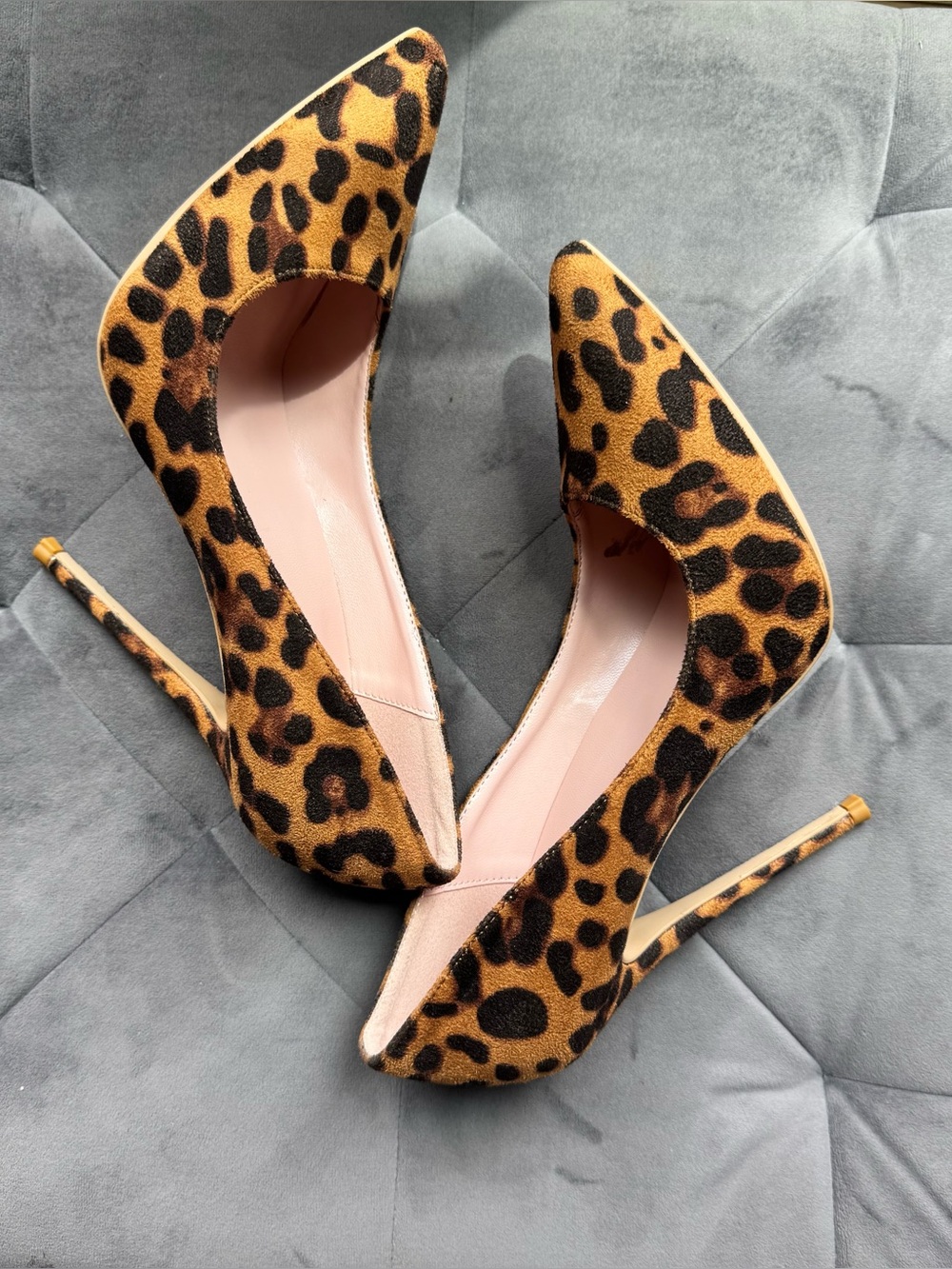 Leopard Print Pointed Toe Stiletto Heels - Leopard